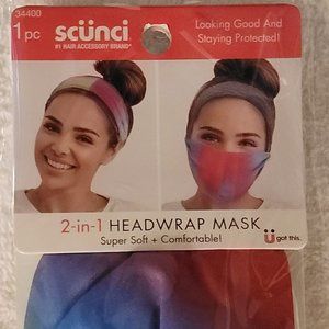 Scunci Headwrap is a 2-in-1 Headwrap/Mask - TieDye